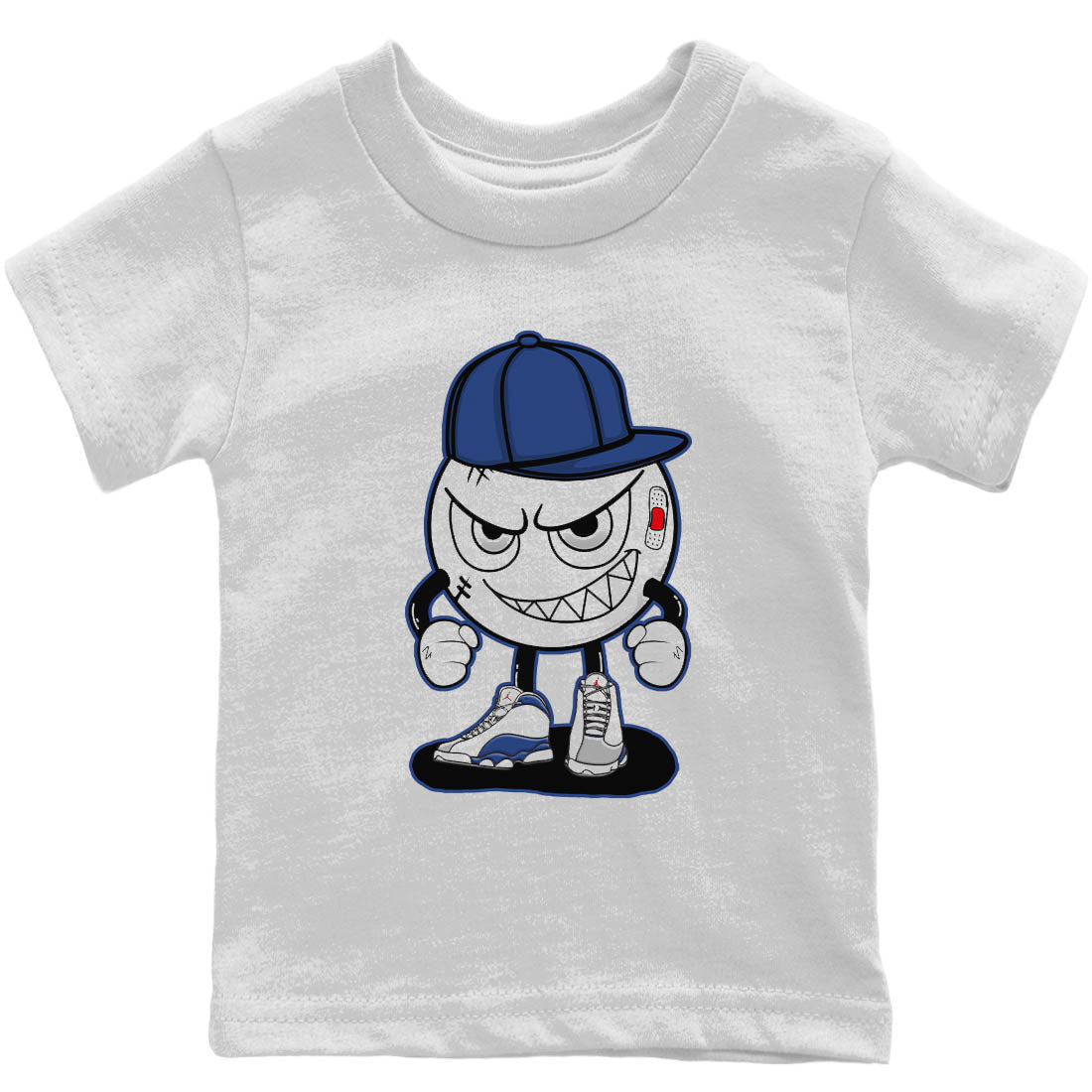 Jordan 13 French Blue Sneaker Match Tees Mischief Emoji Sneaker Tees Jordan 13 French Blue Sneaker Release Tees Kids Shirts