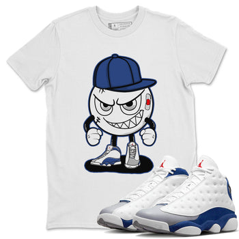 Jordan 13 French Blue Sneaker Match Tees Mischief Emoji Sneaker Tees Jordan 13 French Blue Sneaker Release Tees Unisex Shirts
