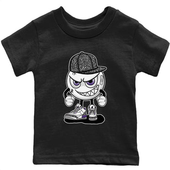 Jordan 3 Dark Iris Sneaker Match Tees Mischief Emoji Sneaker Tees Jordan 3 Dark Iris Sneaker Release Tees Kids Shirts