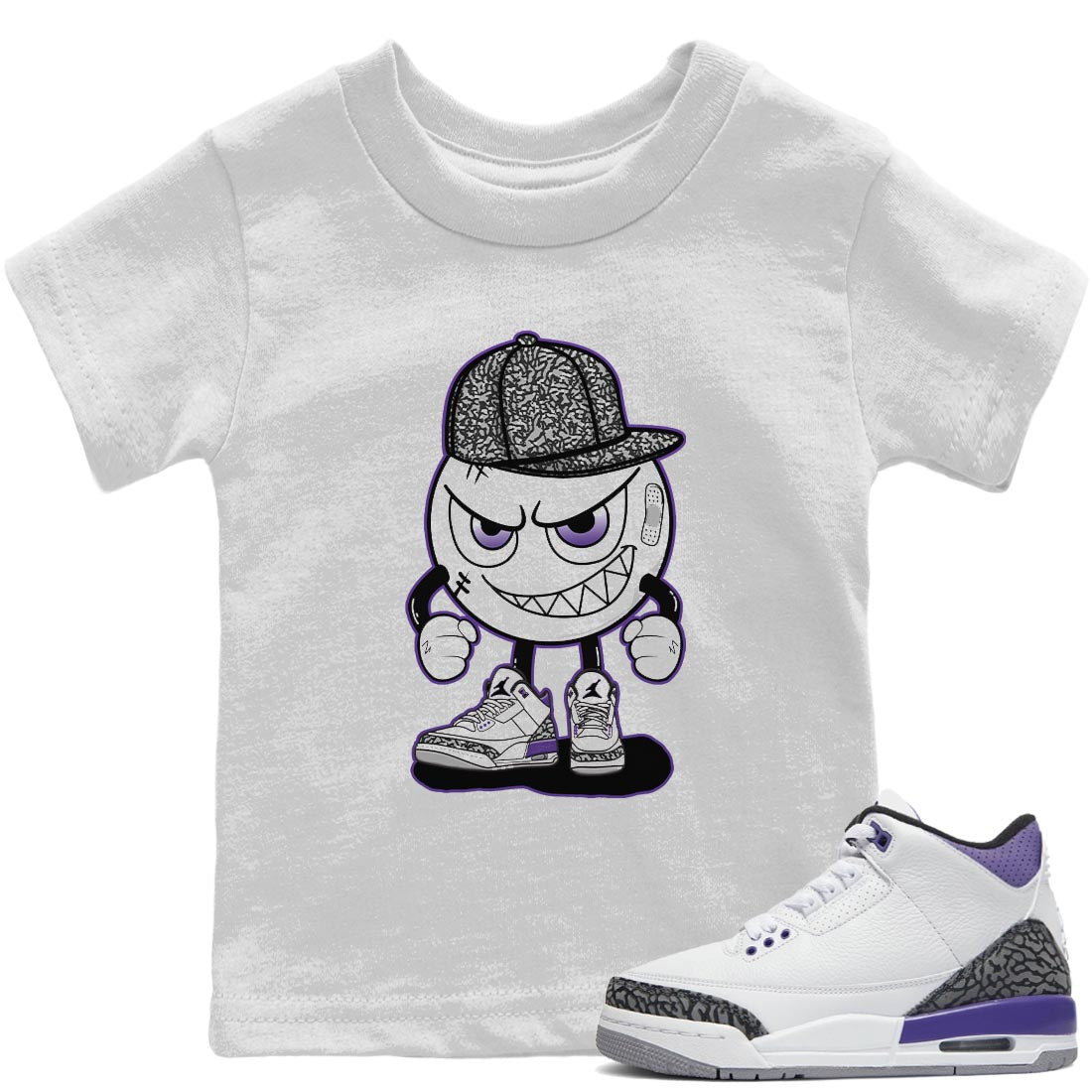 Jordan 3 Dark Iris Sneaker Match Tees Mischief Emoji Sneaker Tees Jordan 3 Dark Iris Sneaker Release Tees Kids Shirts