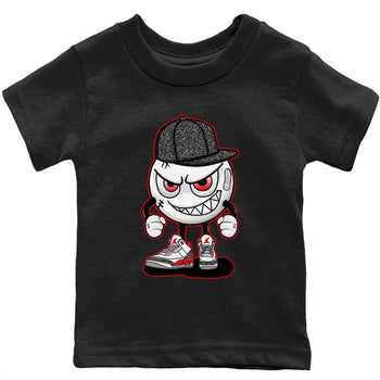 Jordan 3 Fire Red Sneaker Match Tees Mischief Emoji Sneaker Tees Jordan 3 Fire Red Sneaker Release Tees Kids Shirts