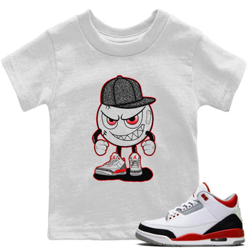Jordan 3 Fire Red Sneaker Match Tees Mischief Emoji Sneaker Tees Jordan 3 Fire Red Sneaker Release Tees Kids Shirts