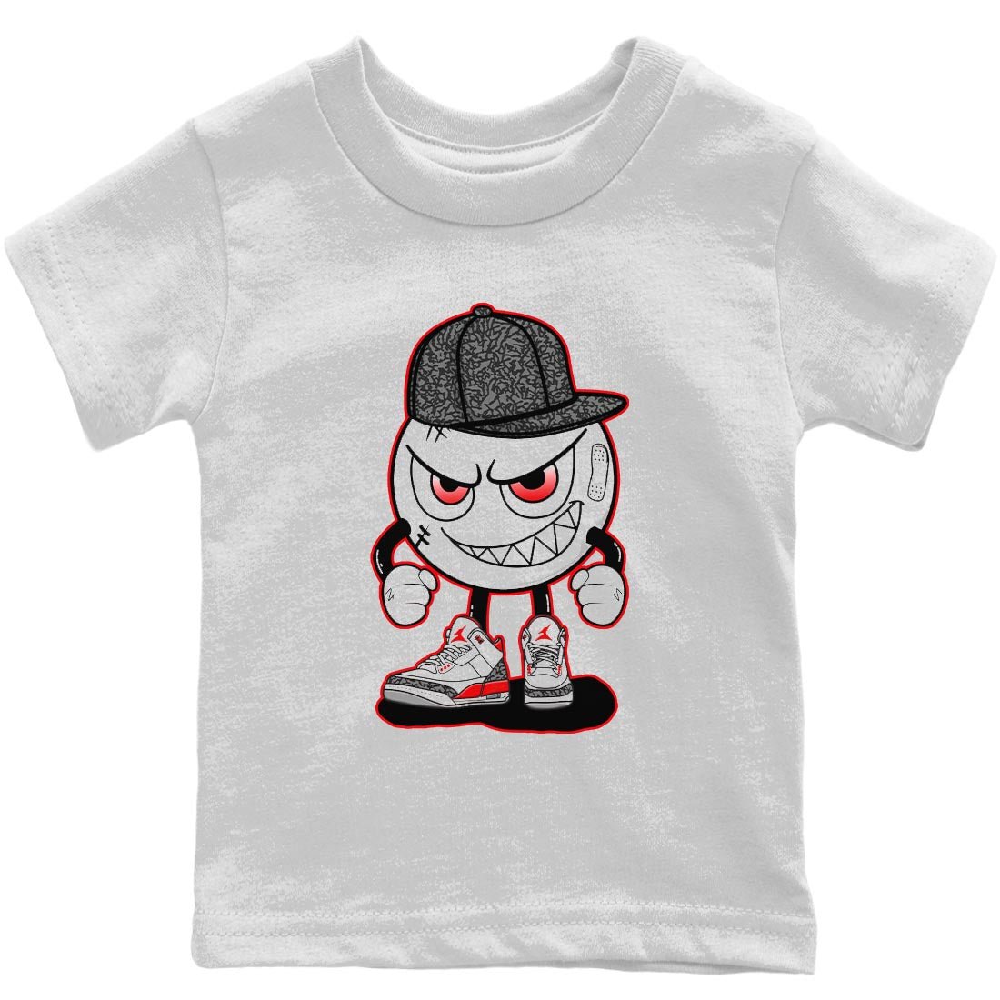 Jordan 3 Fire Red Sneaker Match Tees Mischief Emoji Sneaker Tees Jordan 3 Fire Red Sneaker Release Tees Kids Shirts