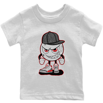 Jordan 3 Fire Red Sneaker Match Tees Mischief Emoji Sneaker Tees Jordan 3 Fire Red Sneaker Release Tees Kids Shirts
