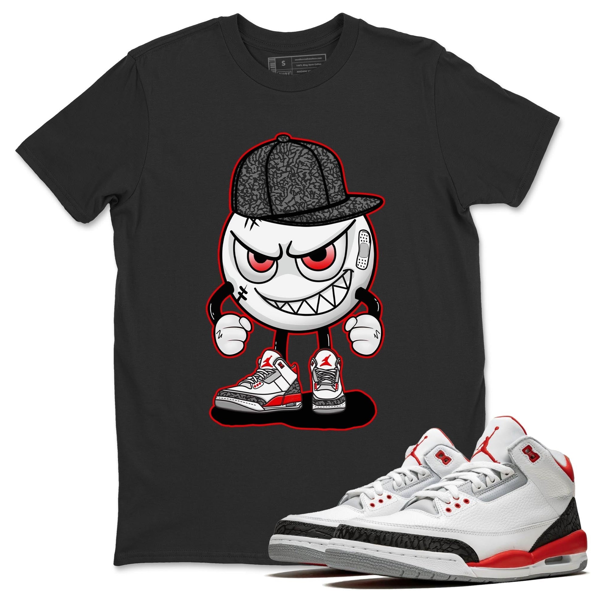 Jordan 3 Fire Red Sneaker Match Tees Mischief Emoji Sneaker Tees Jordan 3 Fire Red Sneaker Release Tees Unisex Shirts