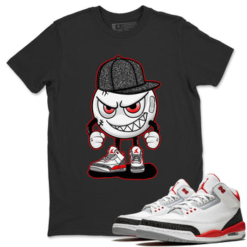 Jordan 3 Fire Red Sneaker Match Tees Mischief Emoji Sneaker Tees Jordan 3 Fire Red Sneaker Release Tees Unisex Shirts