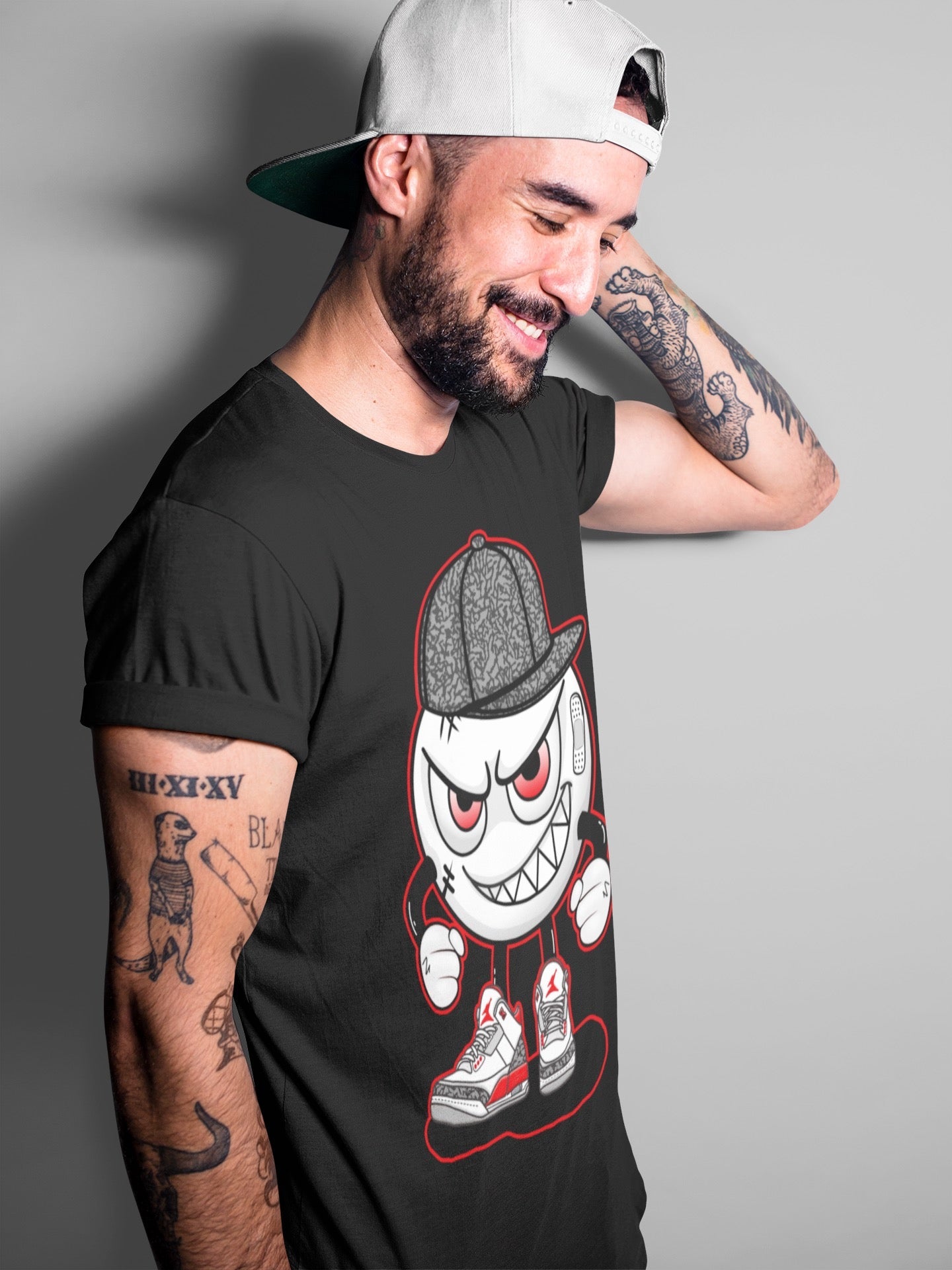 Jordan 3 Fire Red Sneaker Match Tees Mischief Emoji Sneaker Tees Jordan 3 Fire Red Sneaker Release Tees Unisex Shirts