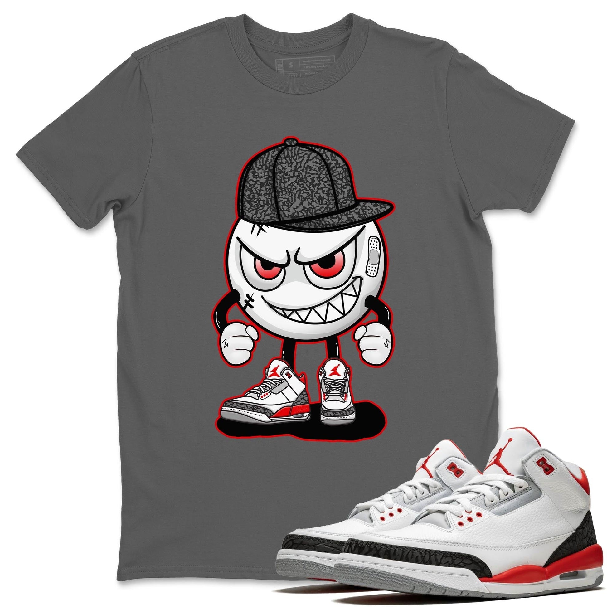 Jordan 3 Fire Red Sneaker Match Tees Mischief Emoji Sneaker Tees Jordan 3 Fire Red Sneaker Release Tees Unisex Shirts