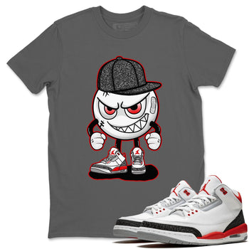 Jordan 3 Fire Red Sneaker Match Tees Mischief Emoji Sneaker Tees Jordan 3 Fire Red Sneaker Release Tees Unisex Shirts