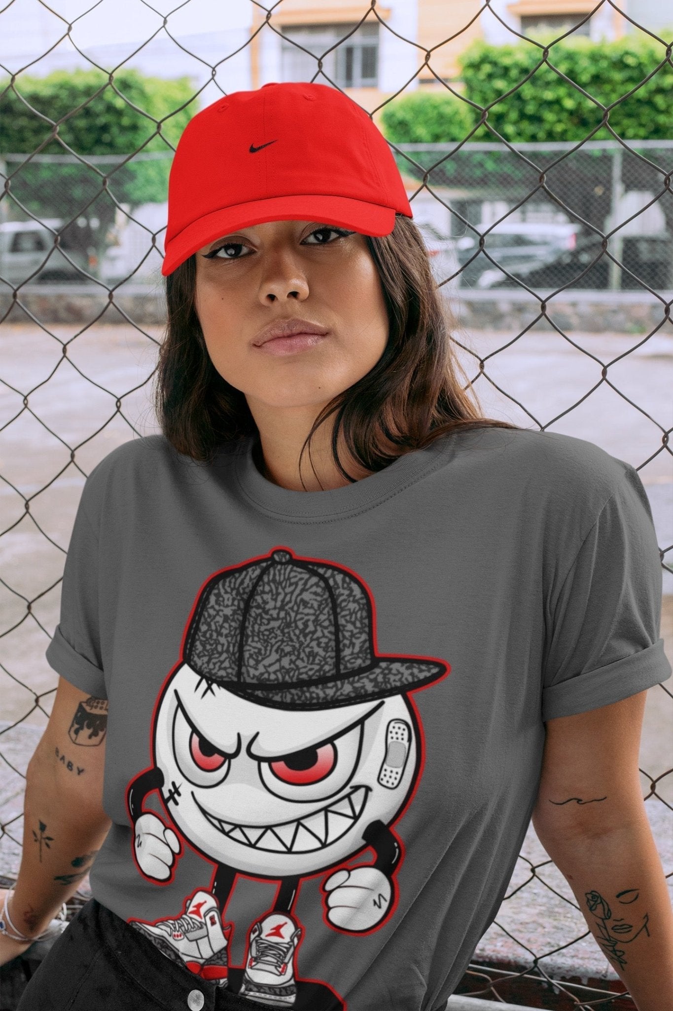 Jordan 3 Fire Red Sneaker Match Tees Mischief Emoji Sneaker Tees Jordan 3 Fire Red Sneaker Release Tees Unisex Shirts