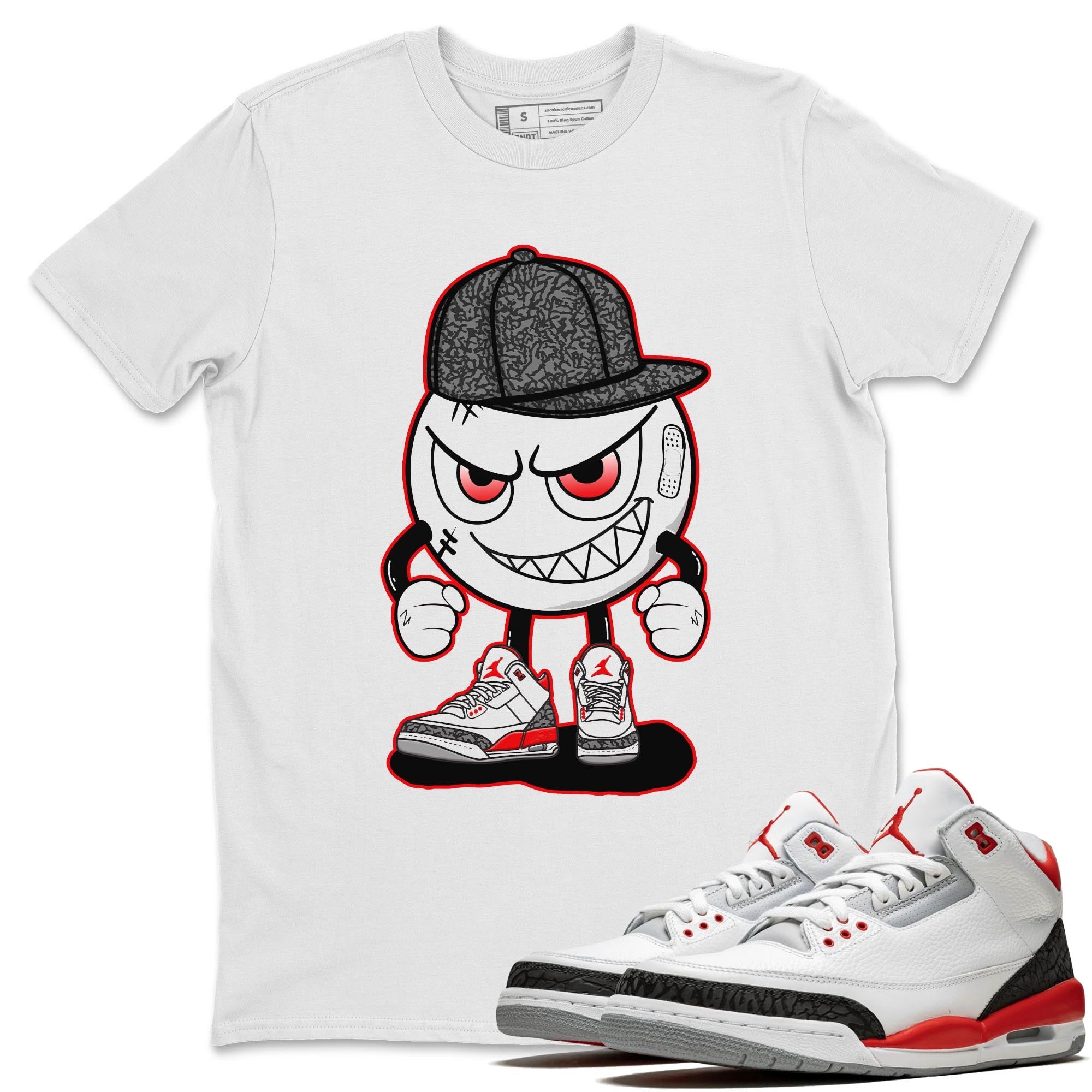 Jordan 3 Fire Red Sneaker Match Tees Mischief Emoji Sneaker Tees Jordan 3 Fire Red Sneaker Release Tees Unisex Shirts