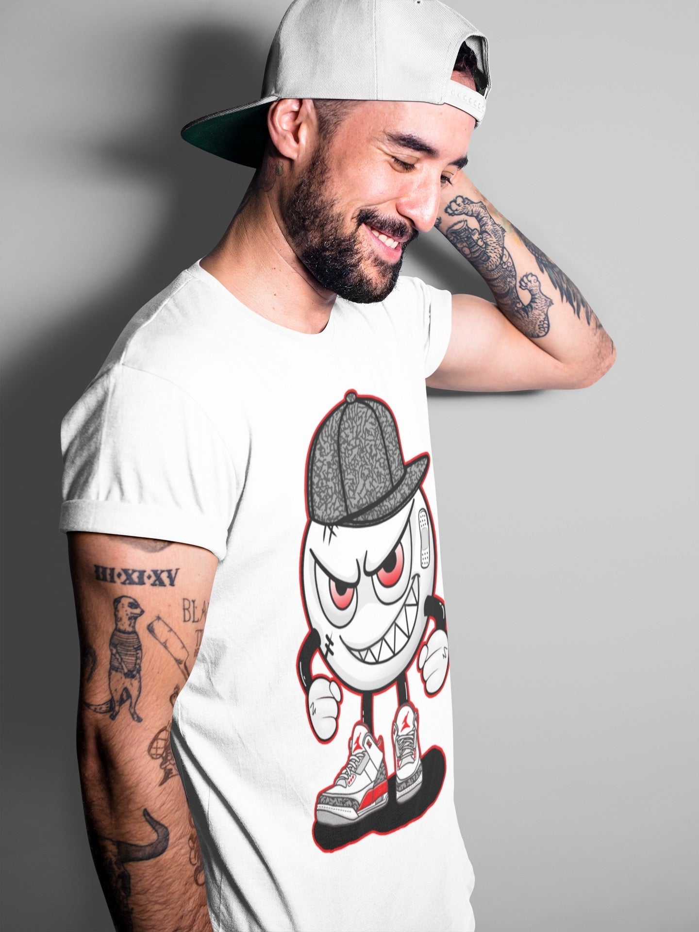 Jordan 3 Fire Red Sneaker Match Tees Mischief Emoji Sneaker Tees Jordan 3 Fire Red Sneaker Release Tees Unisex Shirts