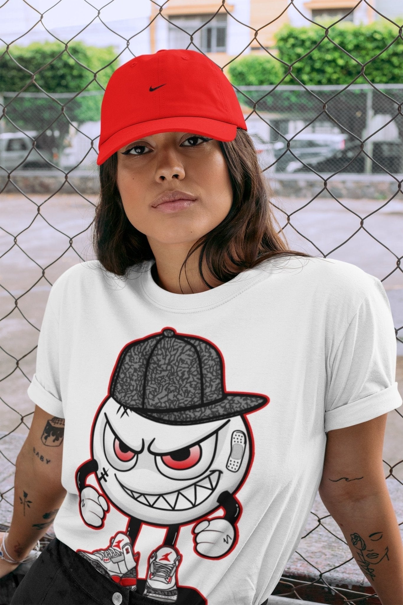 Jordan 3 Fire Red Sneaker Match Tees Mischief Emoji Sneaker Tees Jordan 3 Fire Red Sneaker Release Tees Unisex Shirts