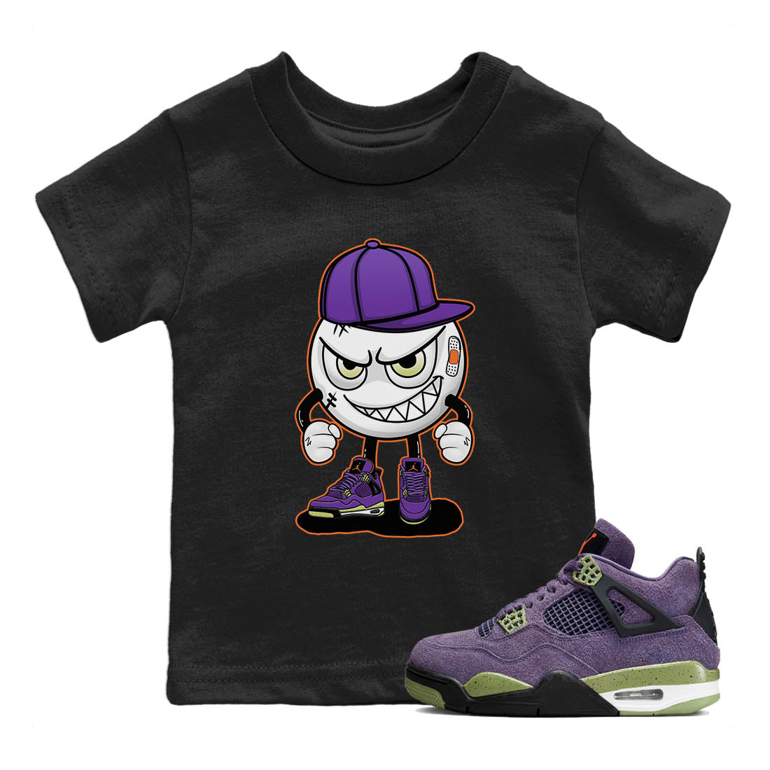 Jordan 4 Canyon Purple Sneaker Match Tees Mischief Emoji Sneaker Tees Jordan 4 Canyon Purple Sneaker Release Tees Kids Shirts