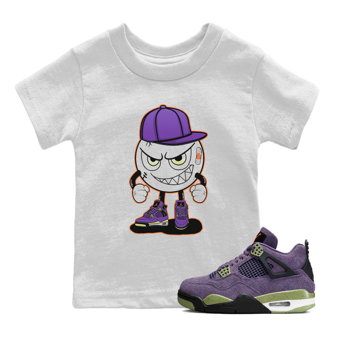 Jordan 4 Canyon Purple Sneaker Match Tees Mischief Emoji Sneaker Tees Jordan 4 Canyon Purple Sneaker Release Tees Kids Shirts