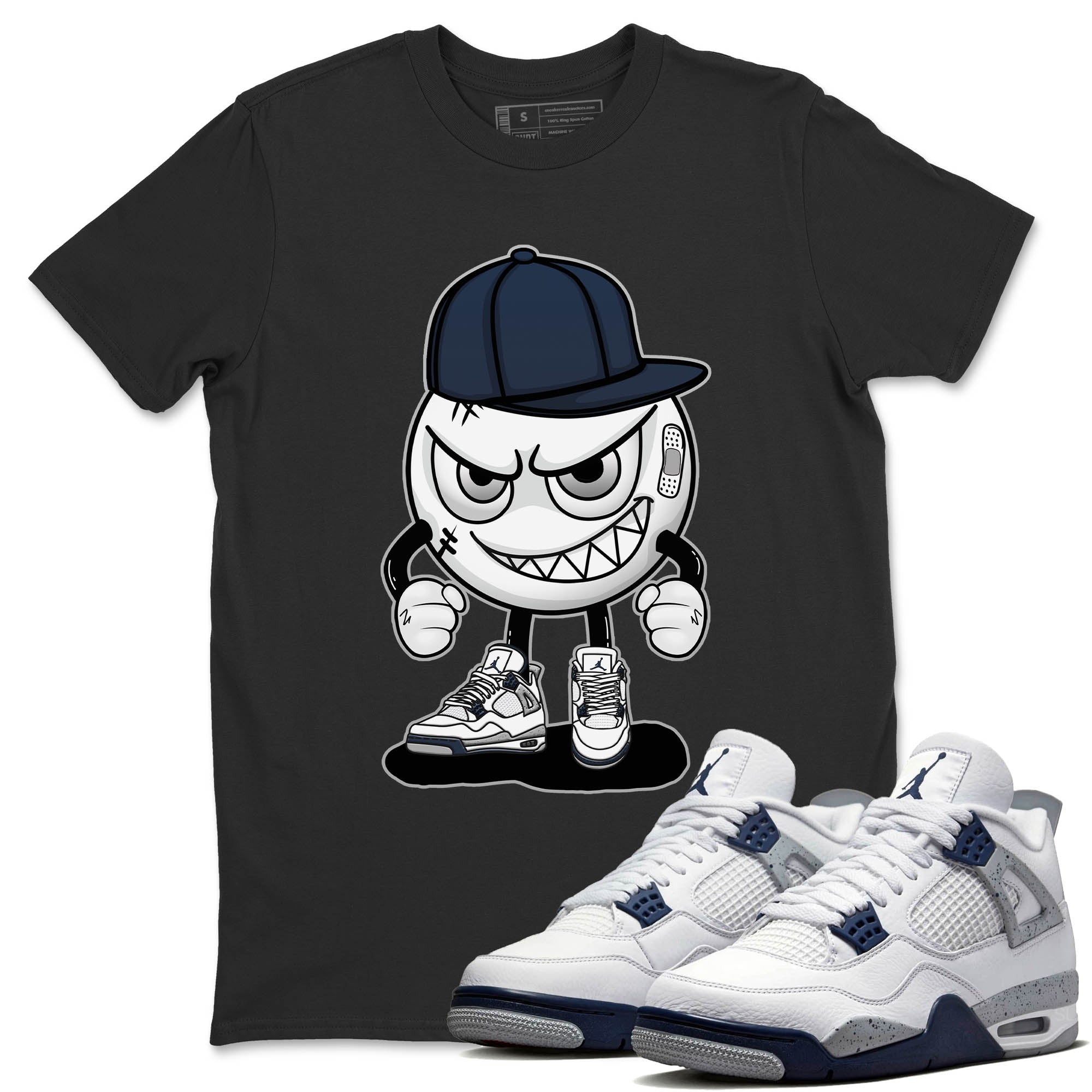Jordan 4 Midnight Navy Sneaker Match Tees Mischief Emoji Sneaker Tees Jordan 4 Midnight Navy Sneaker Release Tees Unisex Shirts