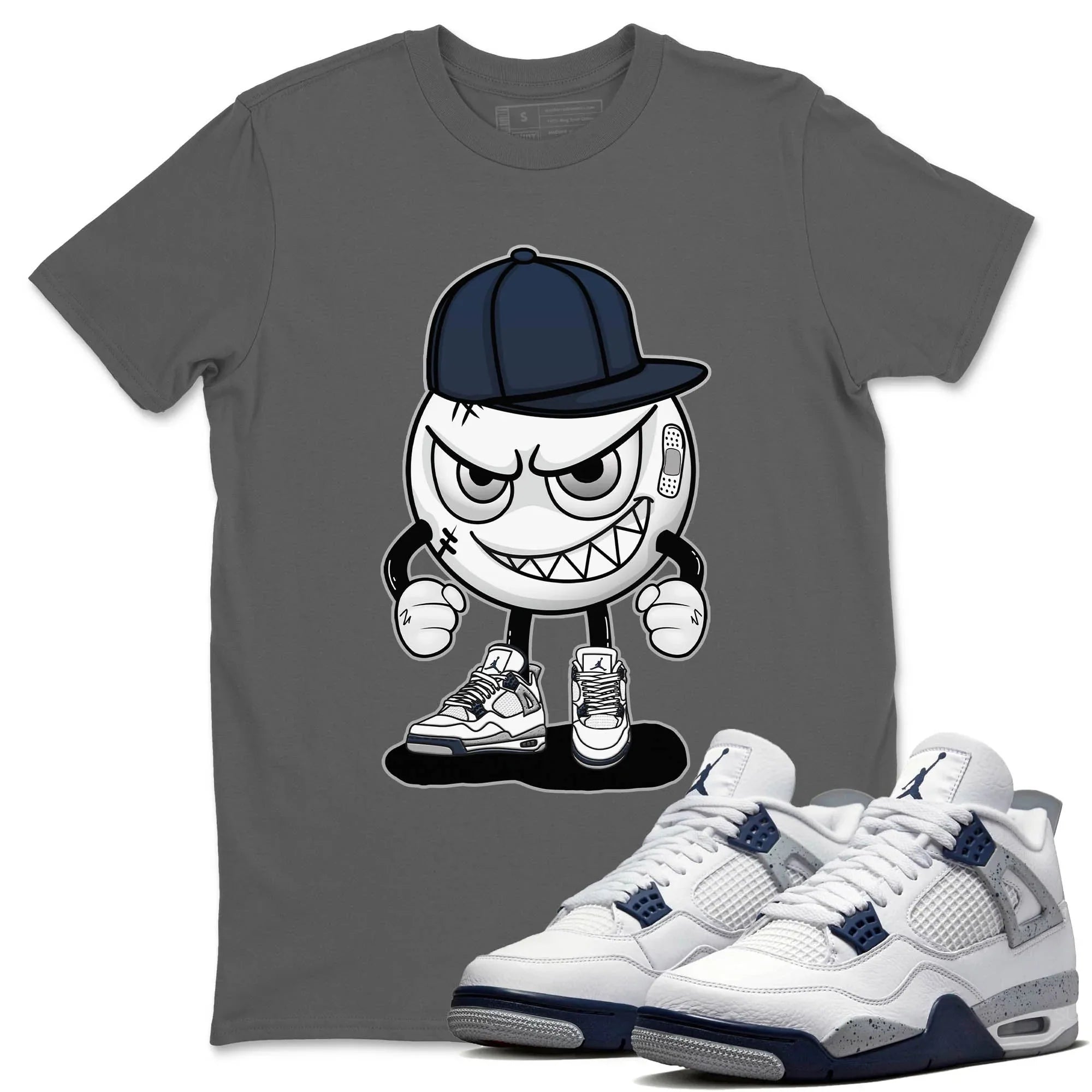 Jordan 4 Midnight Navy Sneaker Match Tees Mischief Emoji Sneaker Tees Jordan 4 Midnight Navy Sneaker Release Tees Unisex Shirts