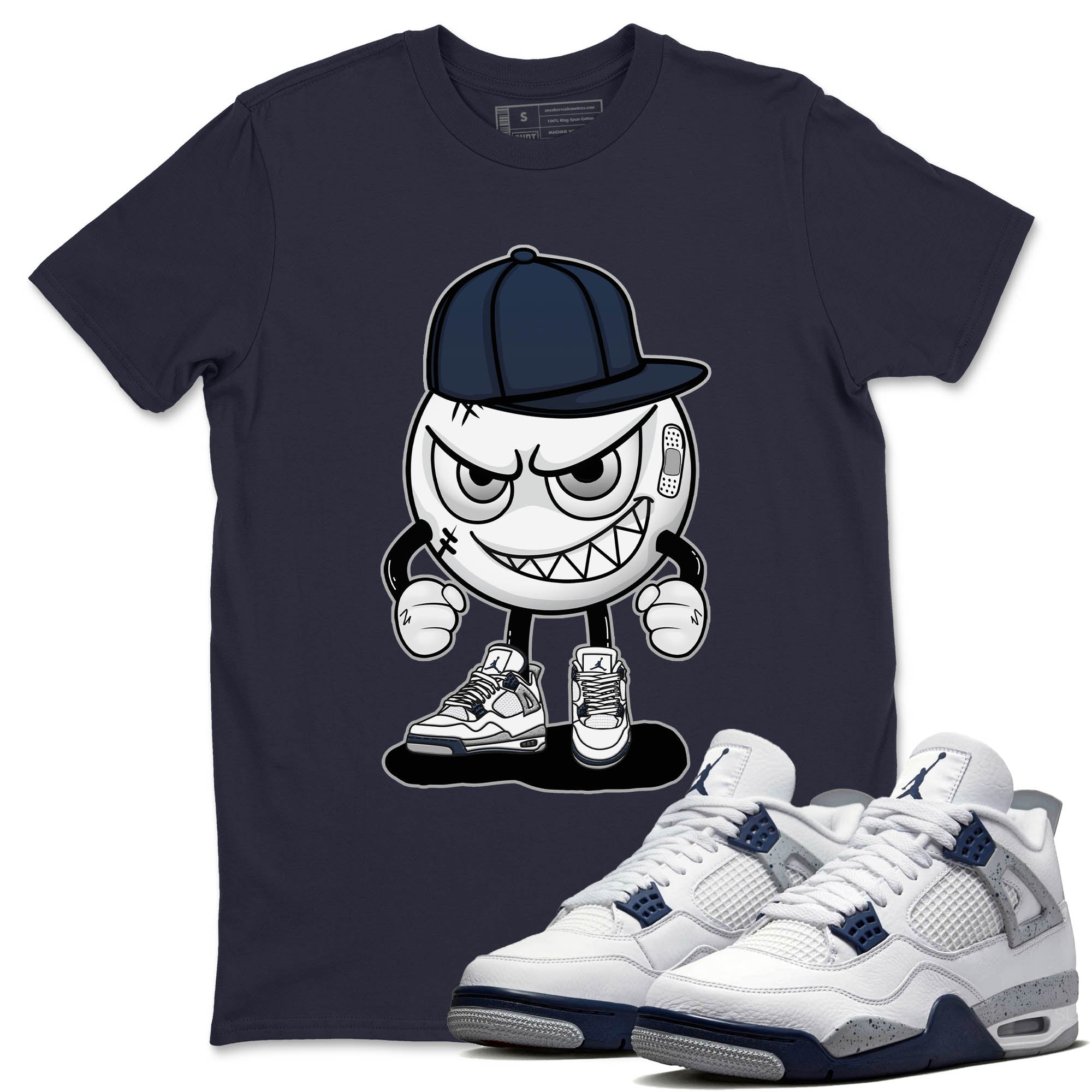 Jordan 4 Midnight Navy Sneaker Match Tees Mischief Emoji Sneaker Tees Jordan 4 Midnight Navy Sneaker Release Tees Unisex Shirts