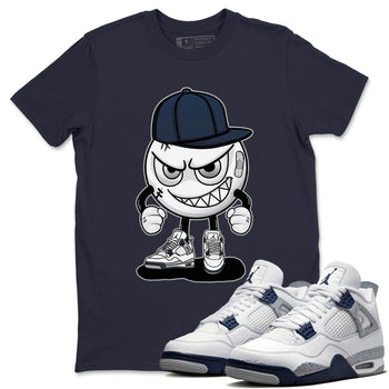 Jordan 4 Midnight Navy Sneaker Match Tees Mischief Emoji Sneaker Tees Jordan 4 Midnight Navy Sneaker Release Tees Unisex Shirts