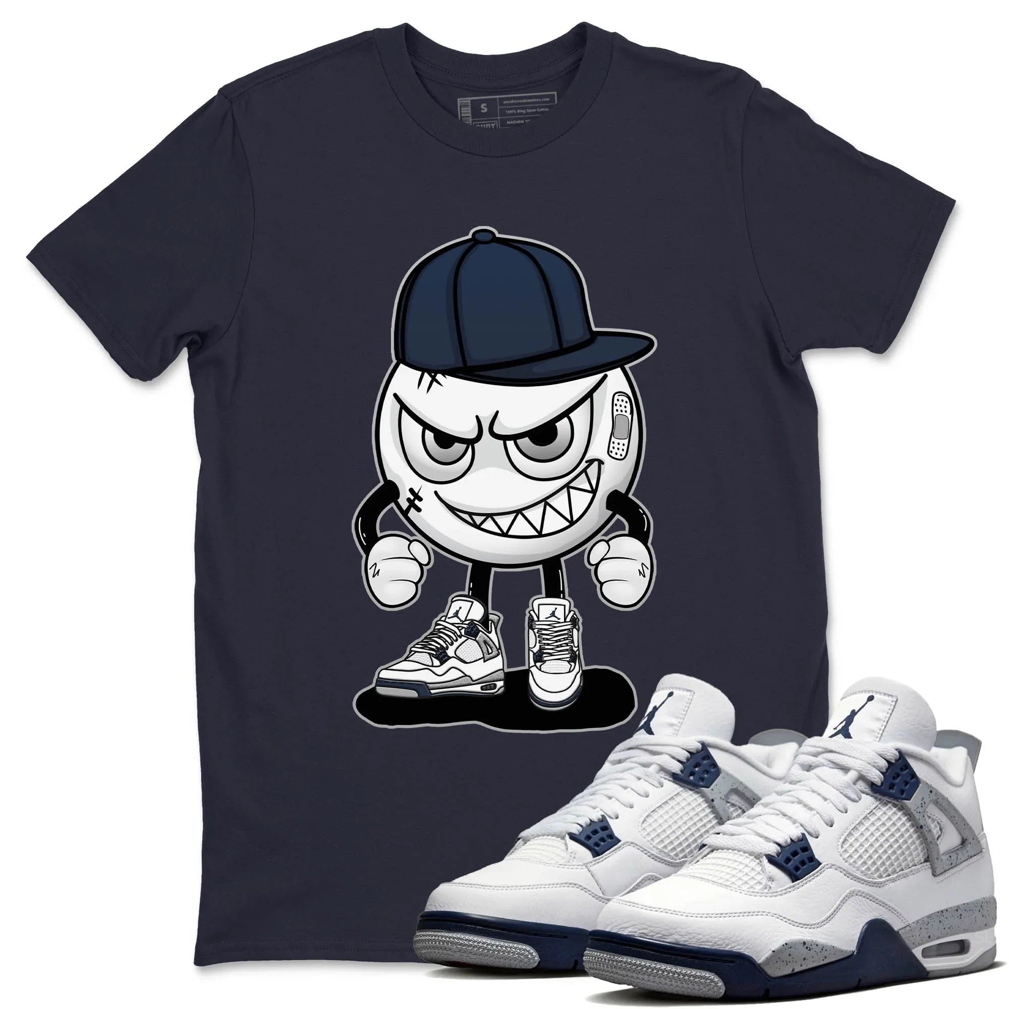 Jordan 4 Midnight Navy Sneaker Match Tees Mischief Emoji Sneaker Tees Jordan 4 Midnight Navy Sneaker Release Tees Unisex Shirts