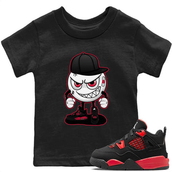 Jordan 4 Red Thunder Sneaker Match Tees Mischief Emoji Sneaker Tees Jordan 4 Red Thunder Sneaker Release Tees Kids Shirts