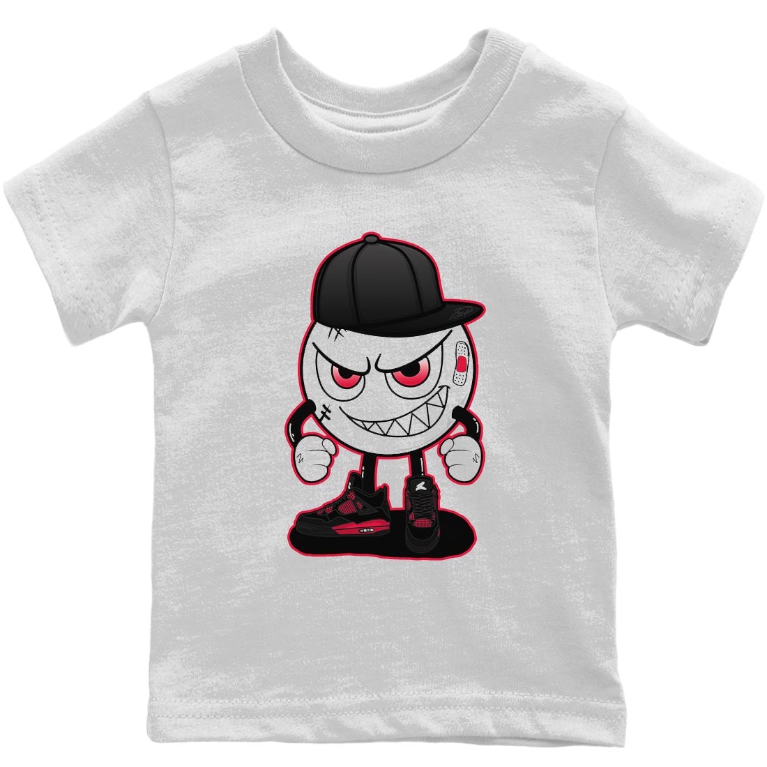 Jordan 4 Red Thunder Sneaker Match Tees Mischief Emoji Sneaker Tees Jordan 4 Red Thunder Sneaker Release Tees Kids Shirts