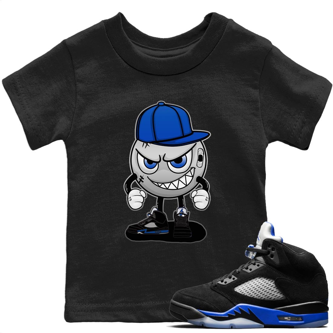 Jordan 5 Racer Blue Sneaker Match Tees Mischief Emoji Sneaker Tees Jordan 5 Racer Blue Sneaker Release Tees Kids Shirts