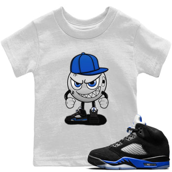 Jordan 5 Racer Blue Sneaker Match Tees Mischief Emoji Sneaker Tees Jordan 5 Racer Blue Sneaker Release Tees Kids Shirts