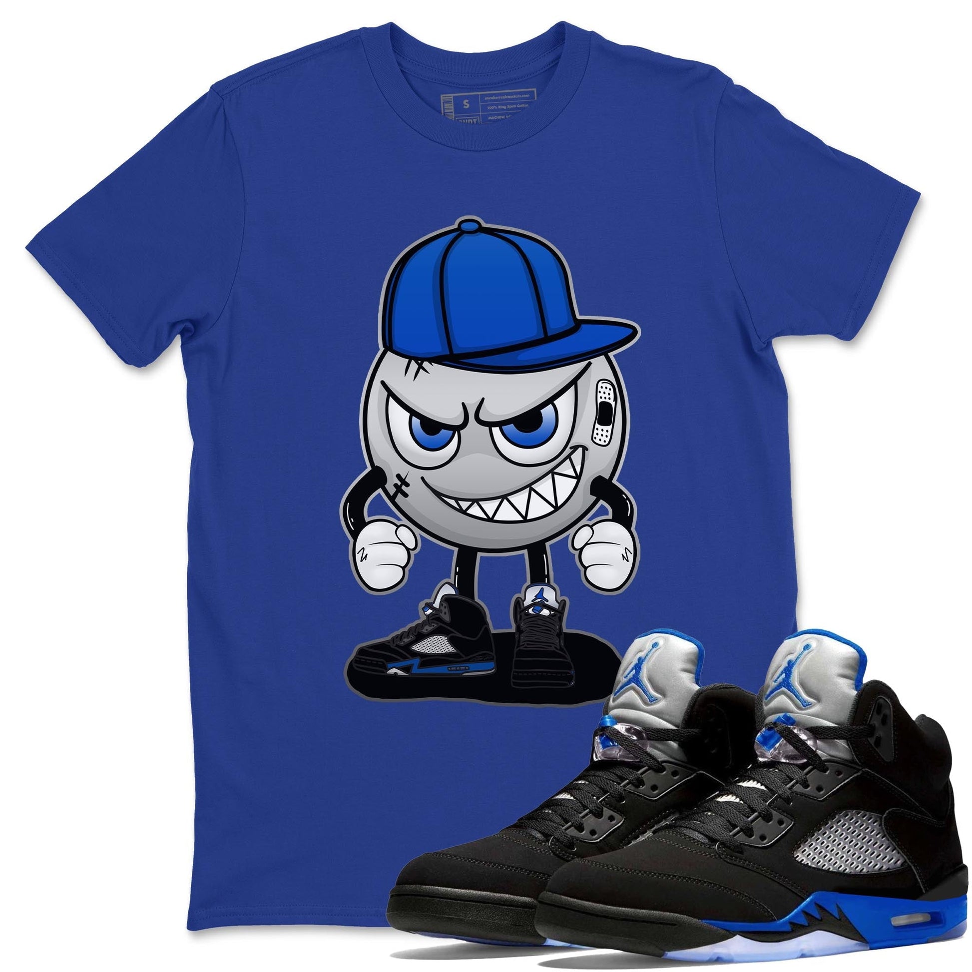 Jordan 5 Racer Blue Sneaker Match Tees Mischief Emoji Sneaker Tees Jordan 5 Racer Blue Sneaker Release Tees Unisex Shirts
