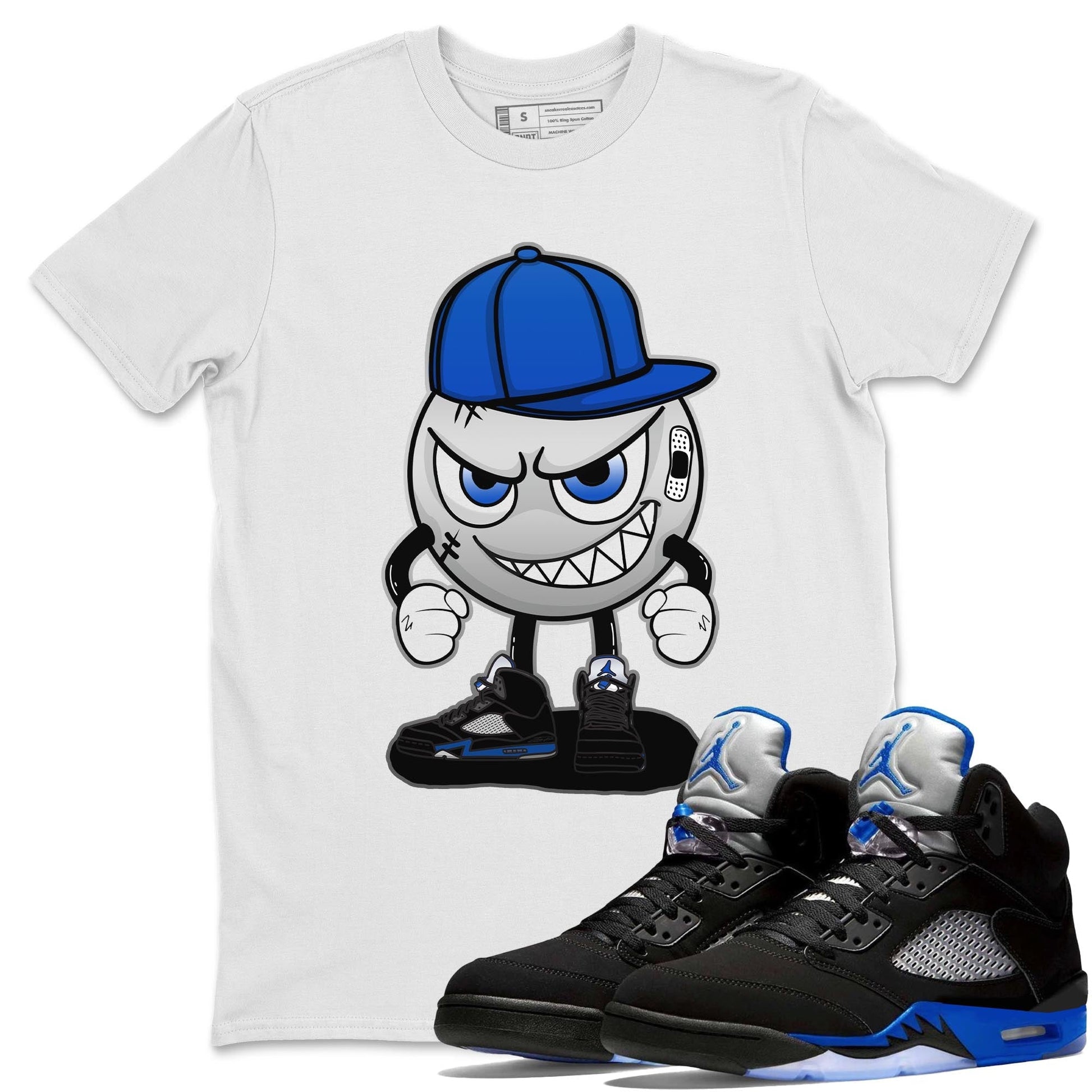Jordan 5 Racer Blue Sneaker Match Tees Mischief Emoji Sneaker Tees Jordan 5 Racer Blue Sneaker Release Tees Unisex Shirts
