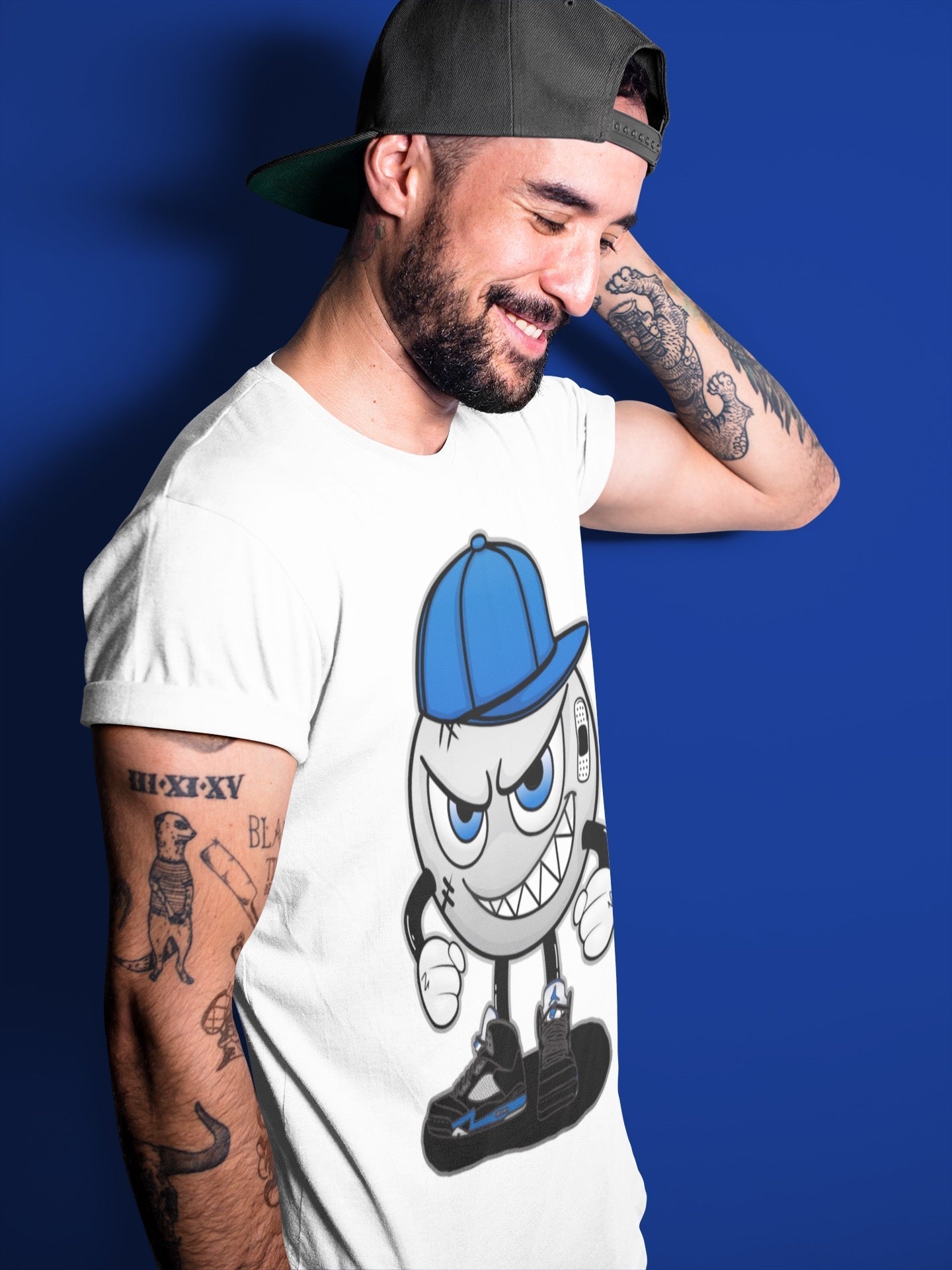 Jordan 5 Racer Blue Sneaker Match Tees Mischief Emoji Sneaker Tees Jordan 5 Racer Blue Sneaker Release Tees Unisex Shirts