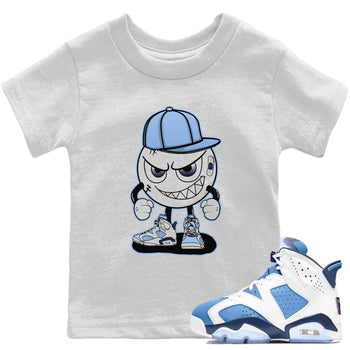 Jordan 6 UNC Sneaker Match Tees Mischief Emoji Sneaker Tees Jordan 6 UNC Sneaker Release Tees Kids Shirts