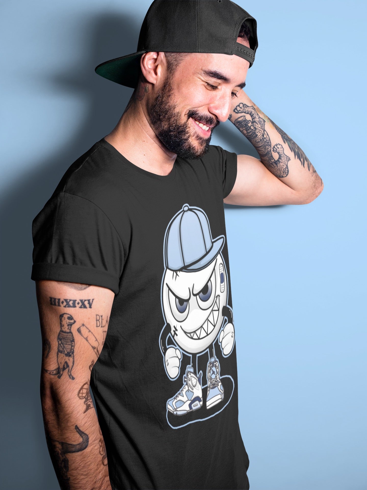 Jordan 6 UNC Sneaker Match Tees Mischief Emoji Sneaker Tees Jordan 6 UNC Sneaker Release Tees Unisex Shirts