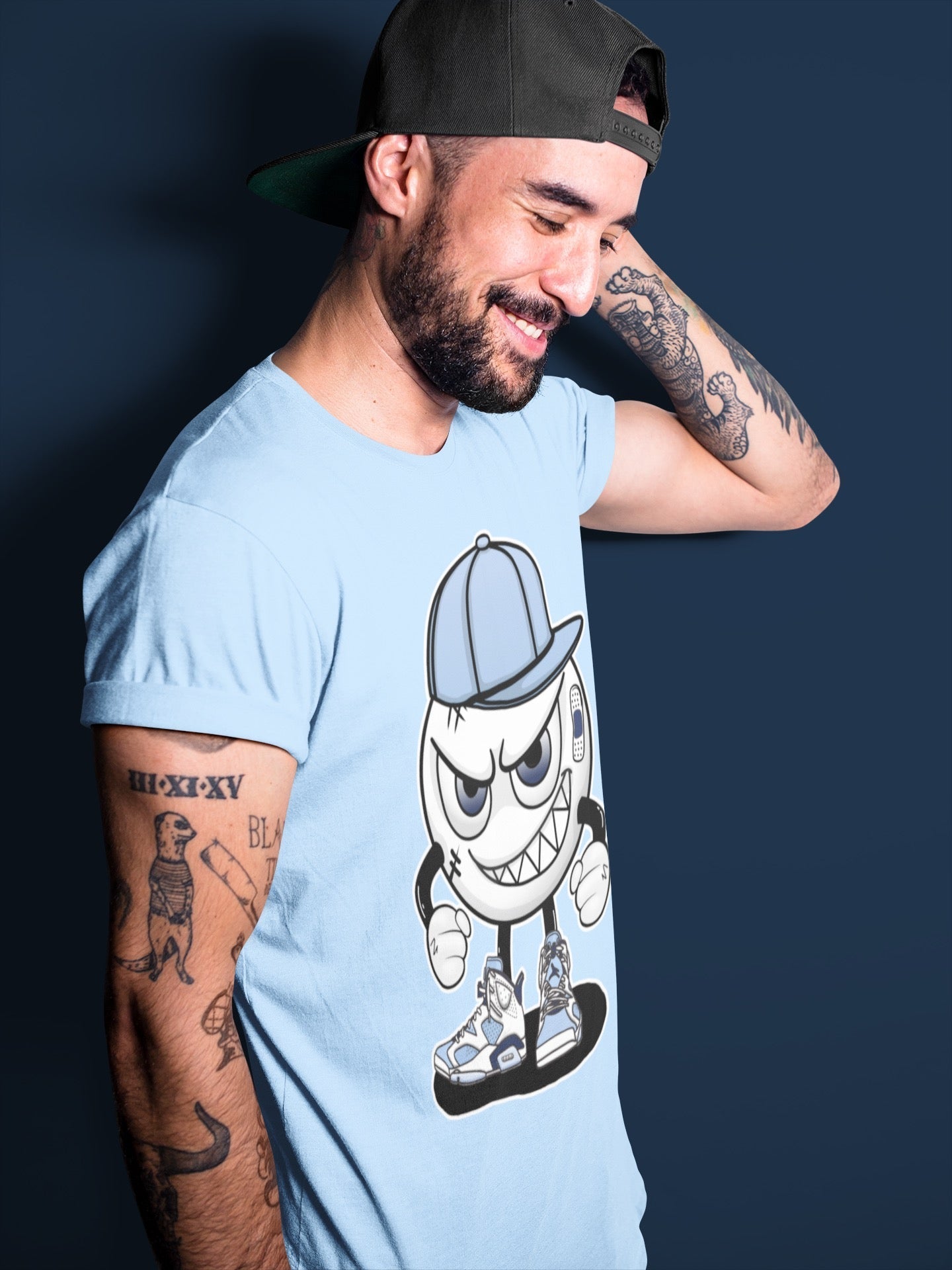Jordan 6 UNC Sneaker Match Tees Mischief Emoji Sneaker Tees Jordan 6 UNC Sneaker Release Tees Unisex Shirts