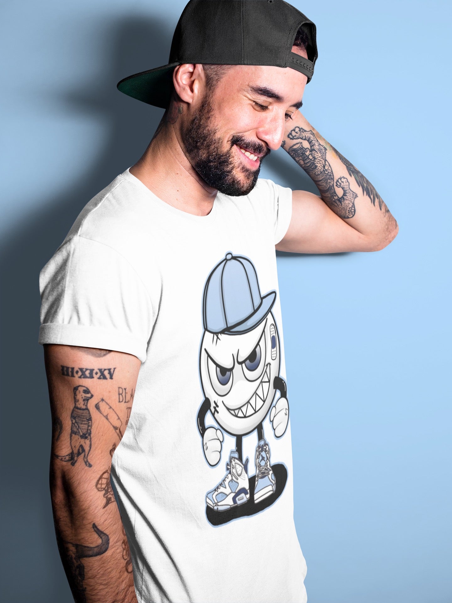 Jordan 6 UNC Sneaker Match Tees Mischief Emoji Sneaker Tees Jordan 6 UNC Sneaker Release Tees Unisex Shirts