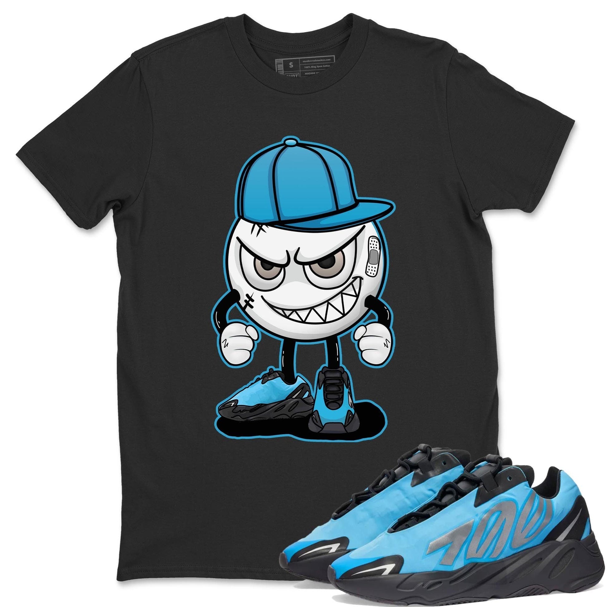 Yeezy 700 Bright Cyan Sneaker Match Tees Mischief Emoji Sneaker Tees Yeezy 700 Bright Cyan Sneaker Release Tees Unisex Shirts