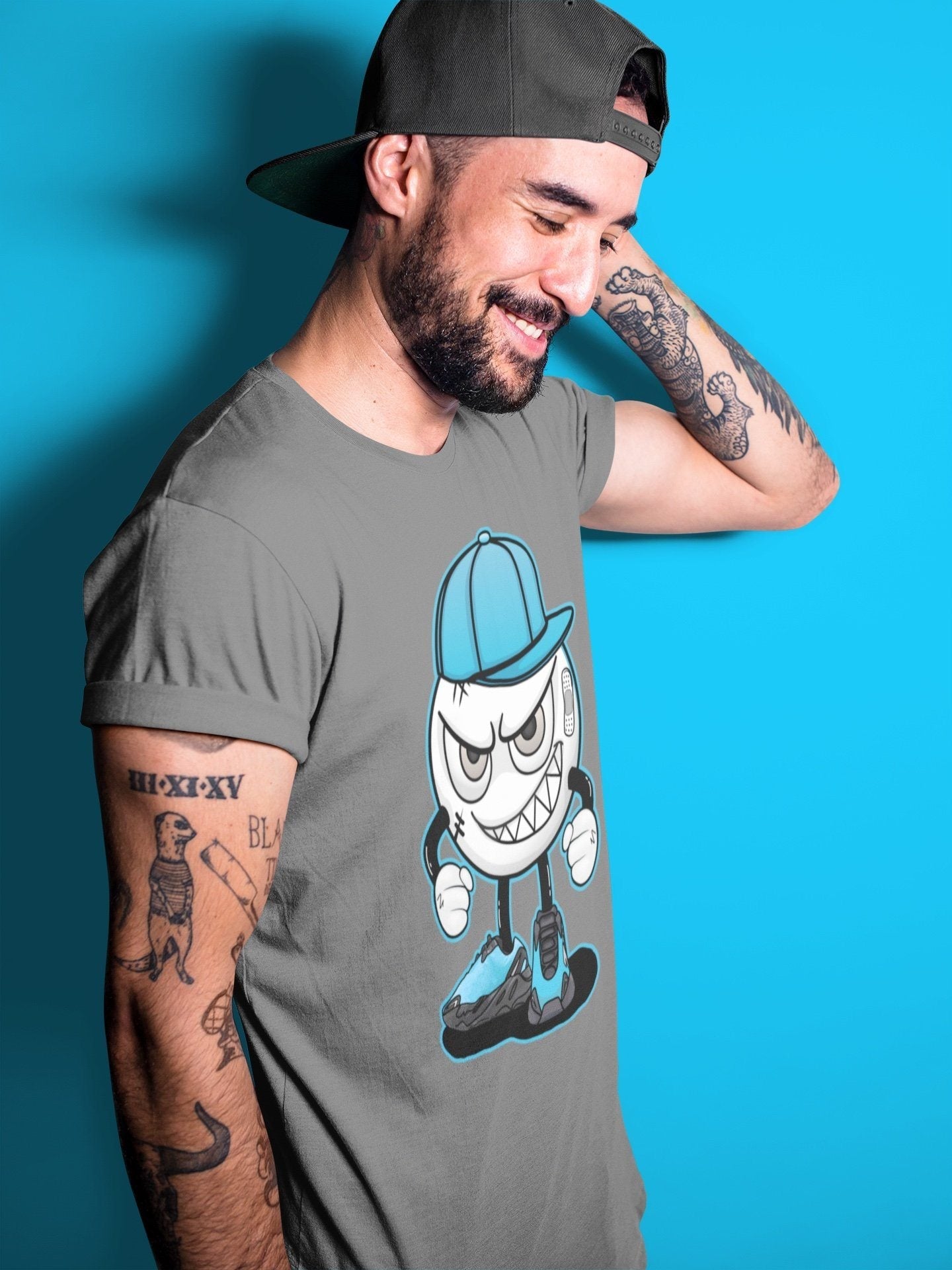 Yeezy 700 Bright Cyan Sneaker Match Tees Mischief Emoji Sneaker Tees Yeezy 700 Bright Cyan Sneaker Release Tees Unisex Shirts
