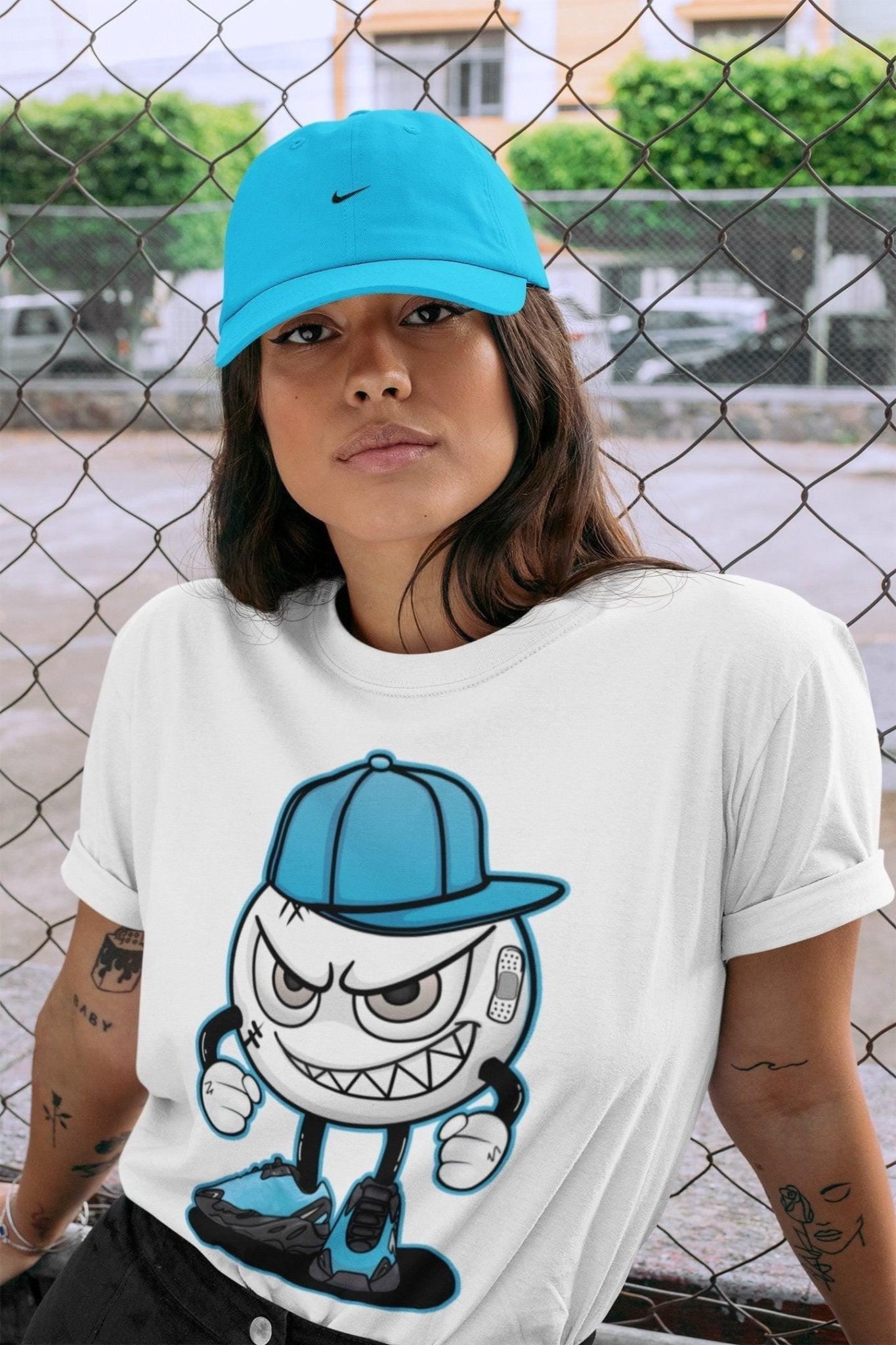 Yeezy 700 Bright Cyan Sneaker Match Tees Mischief Emoji Sneaker Tees Yeezy 700 Bright Cyan Sneaker Release Tees Unisex Shirts
