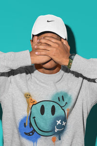 Smile Painting Unisex Tops - Yeezy 700 Faded Azure