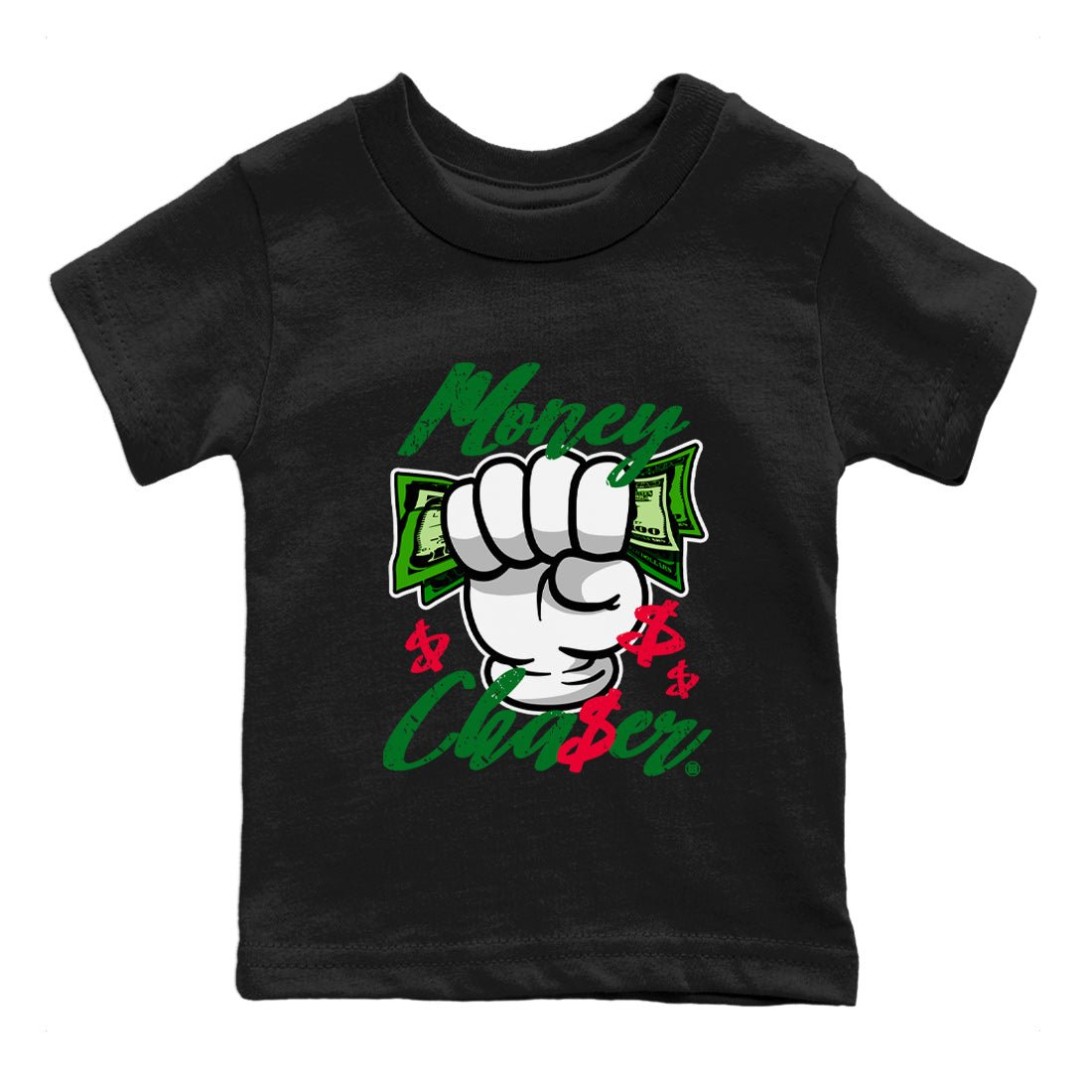 1s Lucky Green Sneaker Match Tees Money Chaser Sneaker Tees Air Jordan 1 Lucky Green Sneaker Release Tees Kids Shirts Black 2