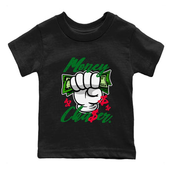 1s Lucky Green Sneaker Match Tees Money Chaser Sneaker Tees Air Jordan 1 Lucky Green Sneaker Release Tees Kids Shirts Black 2