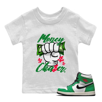 1s Lucky Green Sneaker Match Tees Money Chaser Sneaker Tees Air Jordan 1 Lucky Green Sneaker Release Tees Kids Shirts White 1