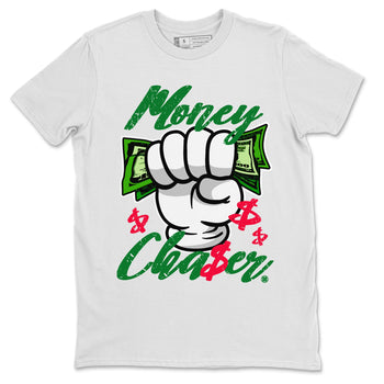1s Lucky Green Sneaker Match Tees Money Chaser Sneaker Tees Air Jordan 1 Lucky Green Sneaker Release Tees Unisex Shirts White 2