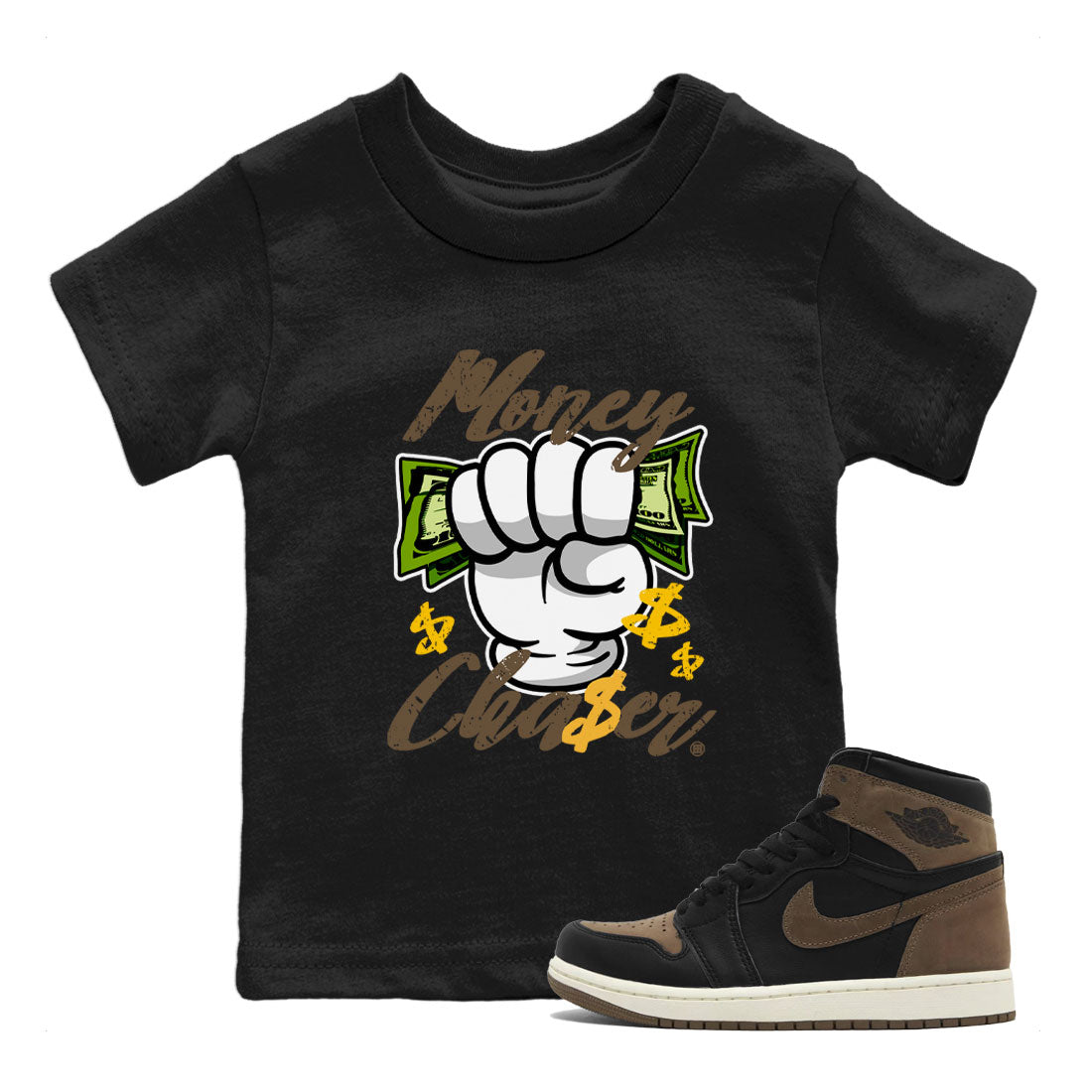 Air Jordan 1 Retro High OG Palomino shirt to match jordans Money Chaser sneaker tees Air Jordan 1 Palomino SNRT Sneaker Release Tees Baby Toddler Black 1 T-Shirt