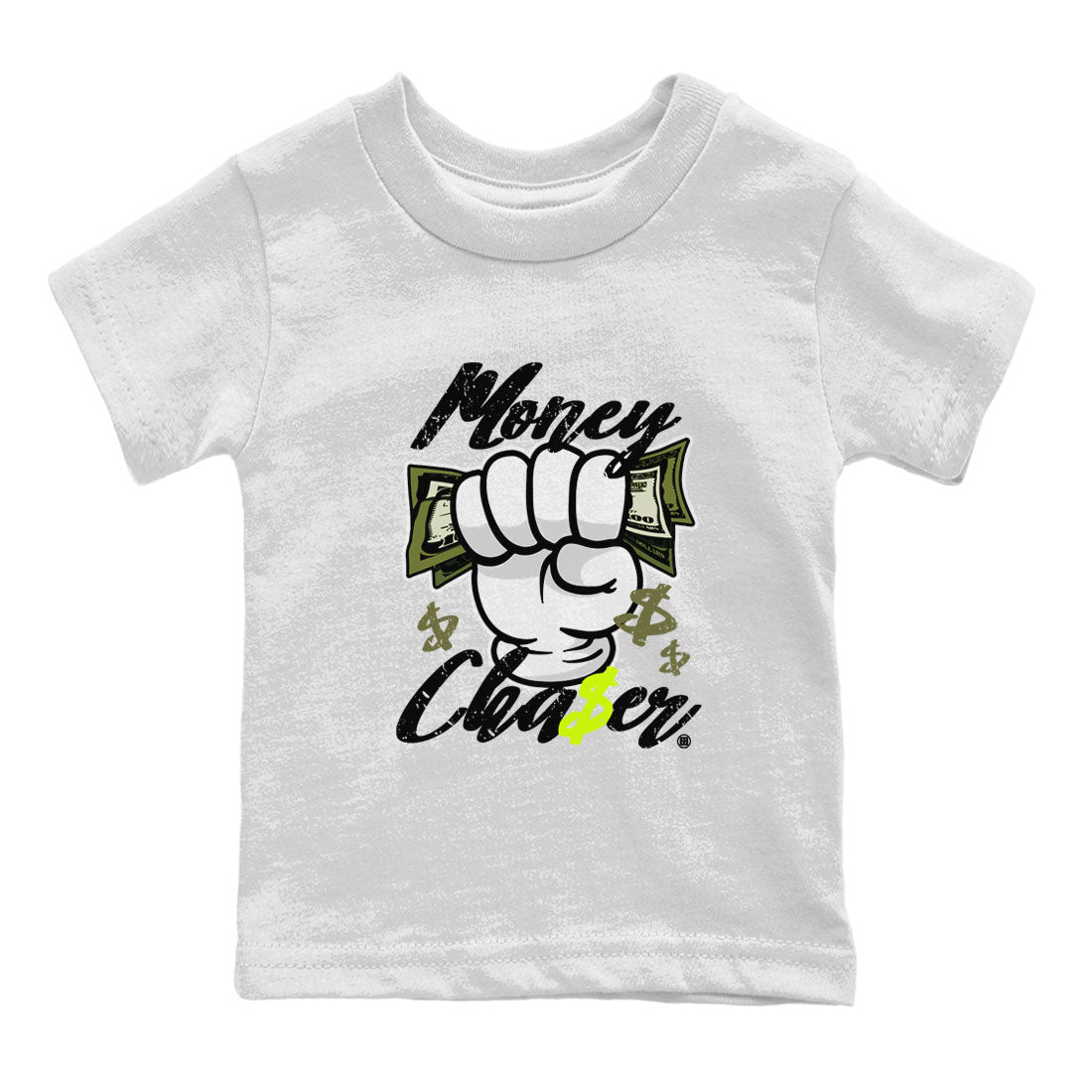Jordan 1 Low x Travis Scott Golf Olive shirt to match jordans Money Chaser sneaker tees Air Jordan 1 Travis Scott Olive SNRT Sneaker Release Tees Baby Toddler White 2 T-Shirt