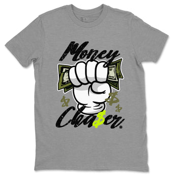 Jordan 1 Low x Travis Scott Golf Olive shirt to match jordans Money Chaser sneaker tees Air Jordan 1 Travis Scott Olive SNRT Sneaker Release Tees Unisex Heather Grey 2 T-Shirt