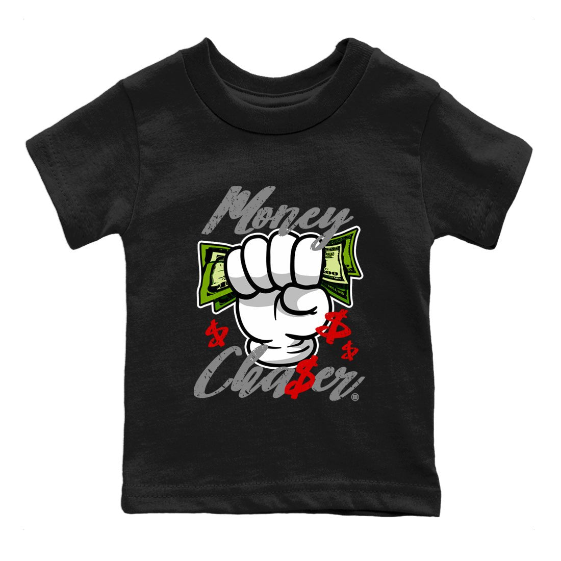 Air Jordan 13 Wolf Grey Sneaker Match Tees Money Chaser Sneaker Tees 13 Wolf Grey Sneaker Release Tees Kids Shirts Black 2