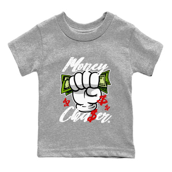Air Jordan 13 Wolf Grey Sneaker Match Tees Money Chaser Sneaker Tees 13 Wolf Grey Sneaker Release Tees Kids Shirts Heather Grey 2