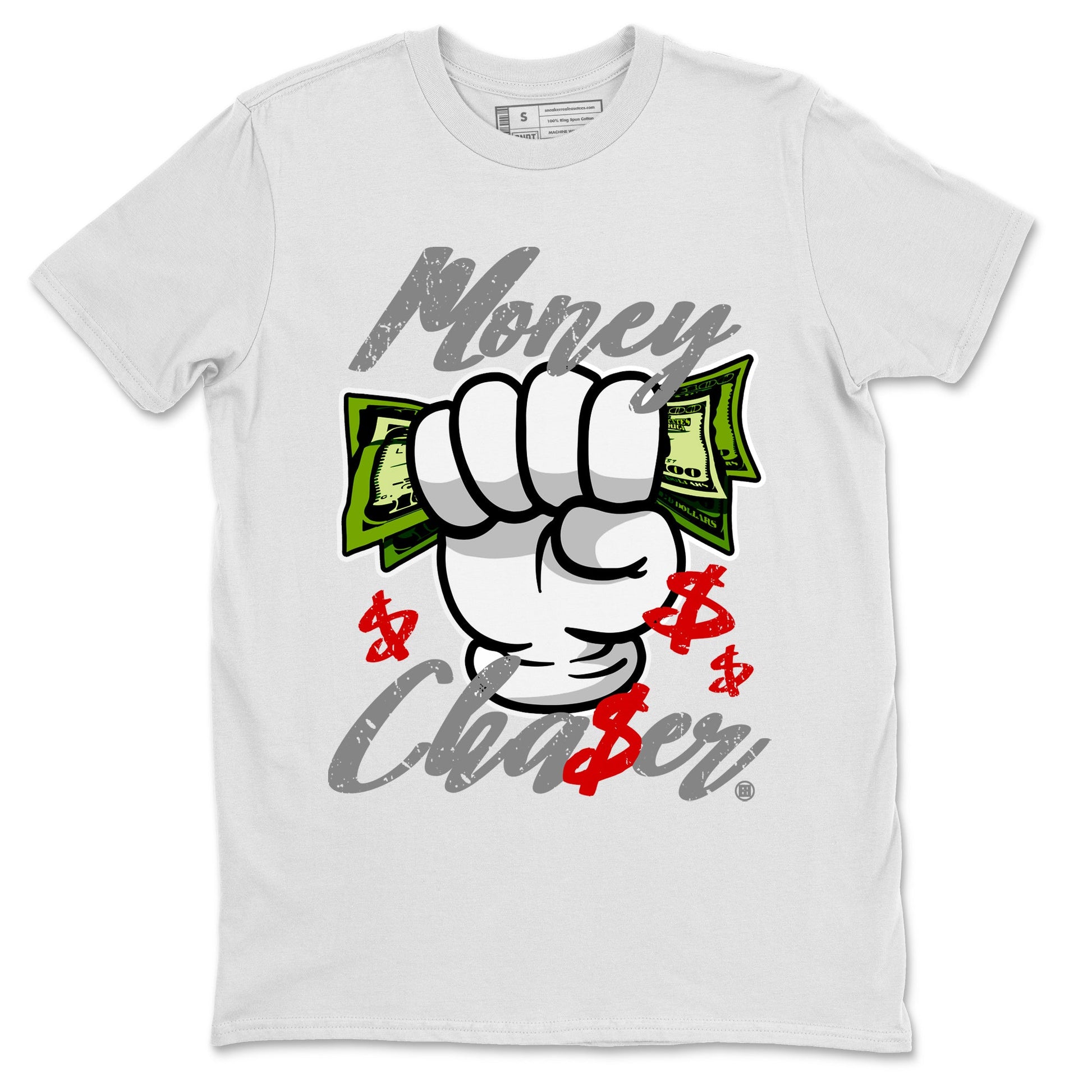 Air Jordan 13 Wolf Grey Sneaker Match Tees Money Chaser Sneaker Tees 13 Wolf Grey Sneaker Release Tees Unisex Shirts White 2