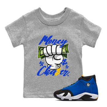 14 Laney Sneaker Match Tees Money Chaser Sneaker Tees Air Jordan 14 Laney Sneaker Release Tees Kids Shirts Heather Grey 1